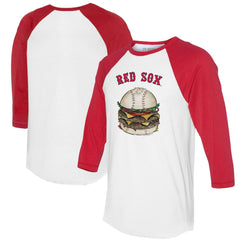 Boston Red Sox Tiny Turnip Women's Burger 3/4-Sleeve Raglan T-Shirt - White/Red - MLB on Sale