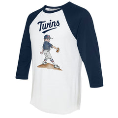 Minnesota Twins Tiny Turnip Women's Clemente 3/4-Sleeve Raglan T-Shirt - White/Navy - MLB on Sale