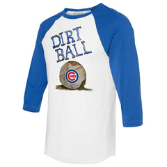 Chicago Cubs Tiny Turnip Women's Dirt Ball 3/4-Sleeve Raglan T-Shirt - White/Royal - MLB Lifestyle