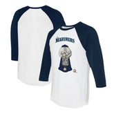 Seattle Mariners Tiny Turnip Women's Gumball Machine 3/4-Sleeve Raglan T-Shirt - White/Navy - MLB Lifestyle