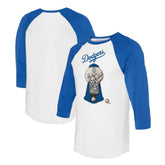 Los Angeles Dodgers Tiny Turnip Women's Gumball Machine 3/4-Sleeve Raglan T-Shirt - White/Royal - MLB on Sale