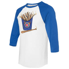 Chicago Cubs Tiny Turnip Women's Hot Bats 3/4-Sleeve Raglan T-Shirt - White/Royal - MLB on Sale