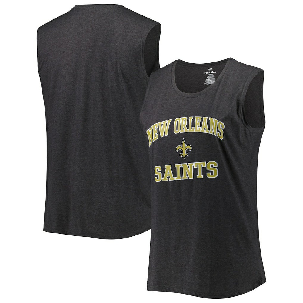 Fanatics New Orleans Saints Women's Plus Size Tank Top Heather Charcoal