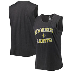 Fanatics New Orleans Saints Women's Plus Size Tank Top Heather Charcoal