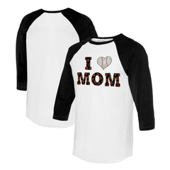 Baltimore Orioles Tiny Turnip Women's I Love Mom 3/4-Sleeve Raglan T-Shirt - White/Black - MLB on Sale