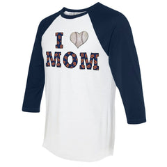 Detroit Tigers Tiny Turnip Women's I Love Mom 3/4-Sleeve Raglan T-Shirt - White/Navy - MLB Sale
