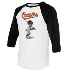 Baltimore Orioles Tiny Turnip Women's James 3/4-Sleeve Raglan T-Shirt - White/Black - MLB on Sale