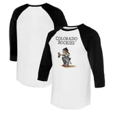 Colorado Rockies Tiny Turnip Women's Kate 3/4-Sleeve Raglan T-Shirt - White/Black - MLB Online