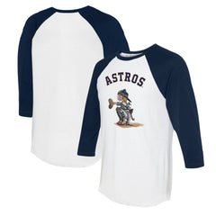 Houston Astros Tiny Turnip Women's Kate 3/4-Sleeve Raglan T-Shirt - White/Navy - MLB Sale