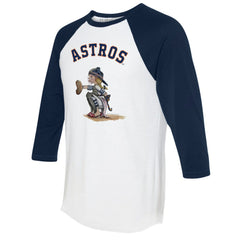 Houston Astros Tiny Turnip Women's Kate 3/4-Sleeve Raglan T-Shirt - White/Navy - MLB Sale