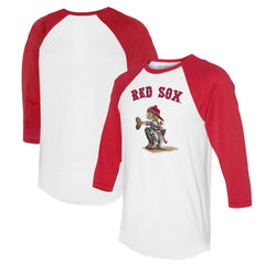 Boston Red Sox Tiny Turnip Women's Kate 3/4-Sleeve Raglan T-Shirt - White/Red - MLB Sale