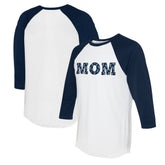 Seattle Mariners Tiny Turnip Women's Logo Mom 3/4-Sleeve Raglan T-Shirt - White/Navy - MLB Sale