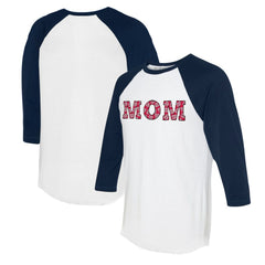 Washington Nationals Tiny Turnip Women's Logo Mom 3/4-Sleeve Raglan T-Shirt - White/Navy - MLB Discount