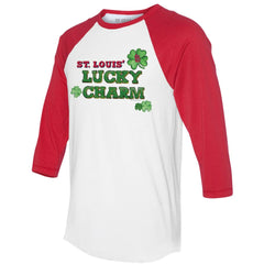 St. Louis Cardinals Tiny Turnip Women's Lucky Charm 3/4-Sleeve Raglan T-Shirt - White/Red - MLB Discount