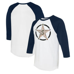 Seattle Mariners Tiny Turnip Women's Military Star 3/4-Sleeve Raglan T-Shirt - White/Navy - MLB Lifestyle