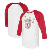 Philadelphia Phillies Tiny Turnip Women's Popcorn 3/4-Sleeve Raglan T-Shirt - White/Red - MLB Lifestyle