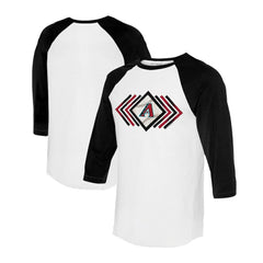 Arizona Diamondbacks Tiny Turnip Women's Prism Arrows 3/4-Sleeve Raglan T-Shirt - White - MLB Discount