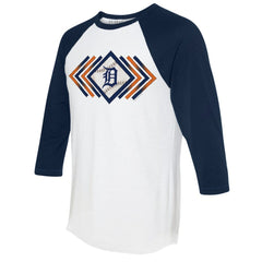 Detroit Tigers Tiny Turnip Women's Prism Arrows 3/4-Sleeve Raglan T-Shirt - White - MLB on Sale