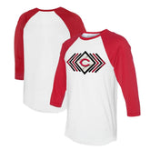 Cincinnati Reds Tiny Turnip Women's Prism Arrows 3/4-Sleeve Raglan T-Shirt - White - MLB Online