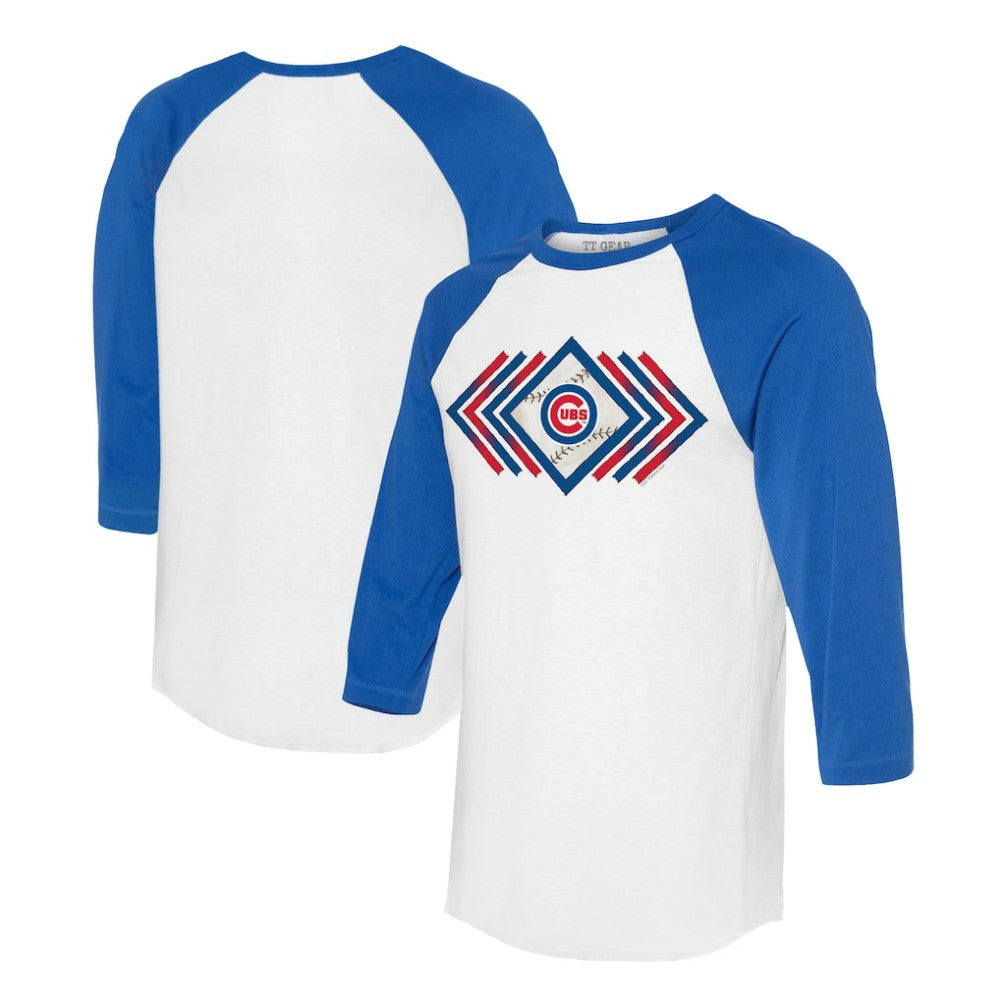 Chicago Cubs Tiny Turnip Women's Prism Arrows 3/4-Sleeve Raglan T-Shirt - White - MLB Online