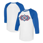 Chicago Cubs Tiny Turnip Women's Prism Arrows 3/4-Sleeve Raglan T-Shirt - White - MLB Online