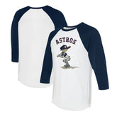 Houston Astros Tiny Turnip Women's Slugger 3/4-Sleeve Raglan T-Shirt - White/Navy - MLB Online