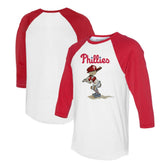 Philadelphia Phillies Tiny Turnip Women's Slugger 3/4-Sleeve Raglan T-Shirt - White/Red - MLB Online