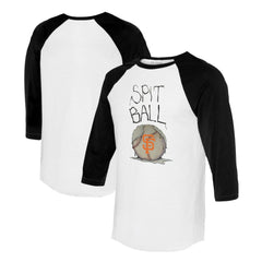 San Francisco Giants Tiny Turnip Women's Spit Ball 3/4-Sleeve Raglan T-Shirt - White/Black - MLB Lifestyle