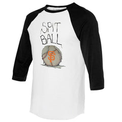 San Francisco Giants Tiny Turnip Women's Spit Ball 3/4-Sleeve Raglan T-Shirt - White/Black - MLB Lifestyle