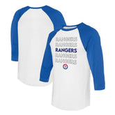 Texas Rangers Tiny Turnip Unisex Stacked 3/4-Sleeve Raglan T-Shirt - White/Royal - MLB Online