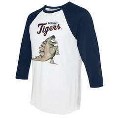 Detroit Tigers Tiny Turnip Unisex Stega 3/4-Sleeve Raglan T-Shirt - White/Navy - MLB Discount