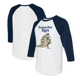 Tampa Bay Rays Tiny Turnip Unisex Stega 3/4-Sleeve Raglan T-Shirt - White/Navy - MLB Sale