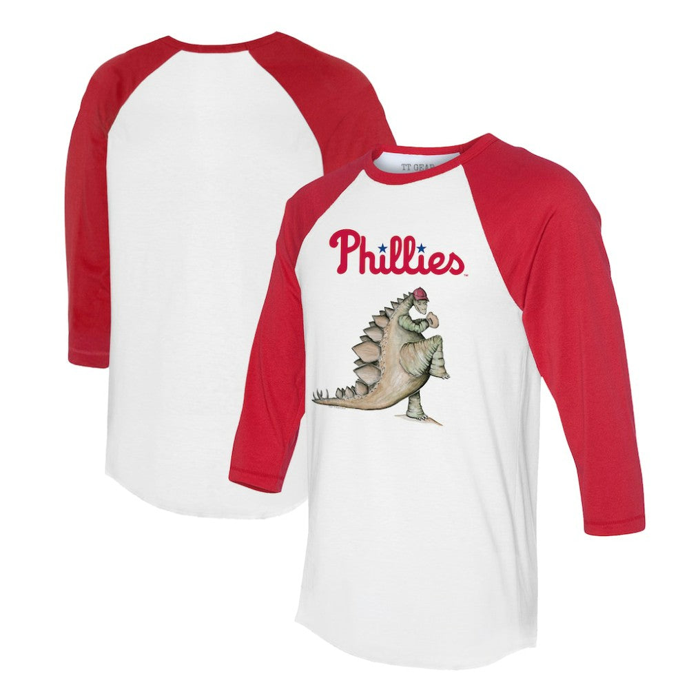 Philadelphia Phillies Tiny Turnip Unisex Stega 3/4-Sleeve Raglan T-Shirt - White/Red - MLB Lifestyle