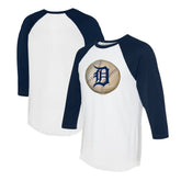 Detroit Tigers Tiny Turnip Unisex Stitched Baseball 3/4-Sleeve Raglan T-Shirt - White/Navy - MLB Online