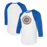 Chicago Cubs Tiny Turnip Unisex Stitched Baseball 3/4-Sleeve Raglan T-Shirt - White/Royal - MLB on Sale