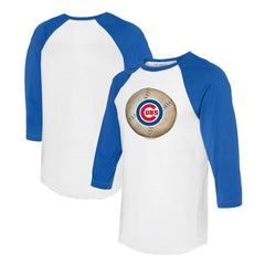 Chicago Cubs Tiny Turnip Unisex Stitched Baseball 3/4-Sleeve Raglan T-Shirt - White/Royal - MLB on Sale