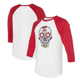 St. Louis Cardinals Tiny Turnip Unisex Sugar Skull 3/4-Sleeve Raglan T-Shirt - White/Red - MLB Online