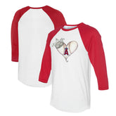 Los Angeles Angels Tiny Turnip Unisex Tiara Heart 3/4-Sleeve Raglan T-Shirt - White/Red - MLB on Sale