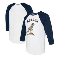 Houston Astros Tiny Turnip Unisex TT Rex 3/4-Sleeve Raglan T-Shirt - White/Navy - MLB Online