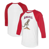 Los Angeles Angels Tiny Turnip Unisex TT Rex 3/4-Sleeve Raglan T-Shirt - White/Red - MLB Online