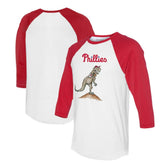Philadelphia Phillies Tiny Turnip Unisex TT Rex 3/4-Sleeve Raglan T-Shirt - White/Red - MLB Online