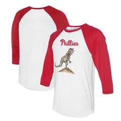 Philadelphia Phillies Tiny Turnip Unisex TT Rex 3/4-Sleeve Raglan T-Shirt - White/Red - MLB Online
