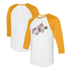 San Diego Padres Tiny Turnip Unisex Unicorn 3/4-Sleeve Raglan T-Shirt - White/Gold - MLB Online