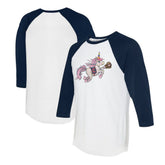 Cleveland Guardians Tiny Turnip Unisex Unicorn 3/4-Sleeve Raglan T-Shirt - White/Navy - MLB Online