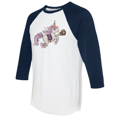 Cleveland Guardians Tiny Turnip Unisex Unicorn 3/4-Sleeve Raglan T-Shirt - White/Navy - MLB Online