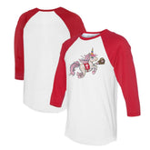 Philadelphia Phillies Tiny Turnip Unisex Unicorn 3/4-Sleeve Raglan T-Shirt - White/Red - MLB Lifestyle