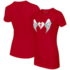 Philadelphia Phillies Tiny Turnip Women's Angel Wings T-Shirt - Red - MLB Online