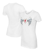 Philadelphia Phillies Tiny Turnip Women's Angel Wings T-Shirt - White - MLB Discount