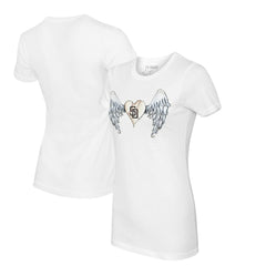 San Diego Padres Tiny Turnip Women's Angel Wings T-Shirt - White - MLB Sale