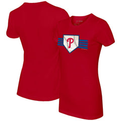 Philadelphia Phillies Tiny Turnip Women's Base Stripe T-Shirt - Red - MLB Online